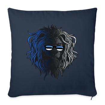Estonie - Housse de coussin décorative 45 x 45 cm - bleu marine - Devant