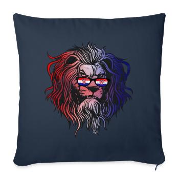 Croatie - Housse de coussin décorative 45 x 45 cm - bleu marine - Devant