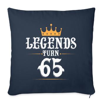 Legends turn 65, 65 birthday - Sofa pillowcase 17,3'' x 17,3'' (45 x 45 cm) - navy - Front