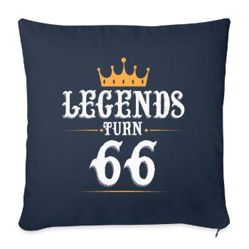Legends turn 66, 66 birthday - Sofa pillowcase 17,3'' x 17,3'' (45 x 45 cm) - navy - Front