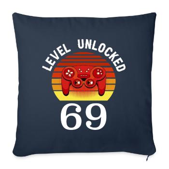 Level 69 unlocked 69 Geburtstag 69 Jahre alt - Sofakissenbezug 45 x 45 cm - Navy - Vorne