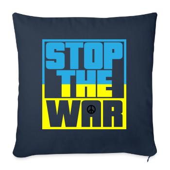 Farben änderbar | Stop the War | Kein Krieg - Sofakissenbezug 45 x 45 cm - Navy - Vorne