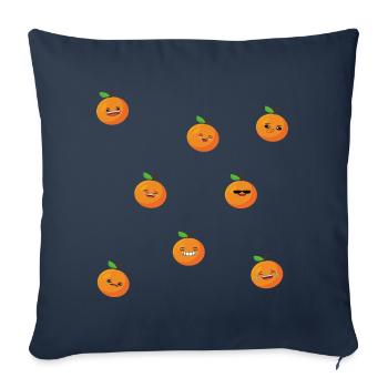 Orange - Housse de coussin décorative 45 x 45 cm - bleu marine - Devant