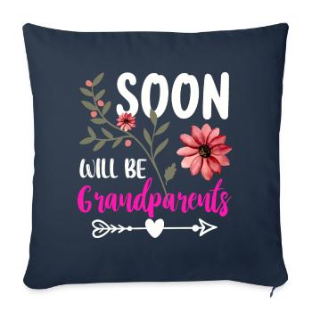 Bald werden wir Oma und Opa, Wir werden Großeltern - Sofakissenbezug 45 x 45 cm - Navy - Vorne
