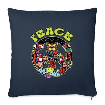 Hippie - Housse de coussin décorative 45 x 45 cm - bleu marine - Devant