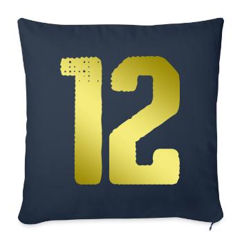 12 Zahl Trikot - Sofakissenbezug 45 x 45 cm - Navy - Vorne