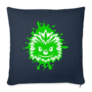 Bande dessinée hérisson - Housse de coussin décorative 45 x 45 cm - bleu marine - Devant