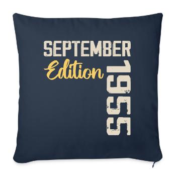 Septembre 1955 - 69e Anniversaire September 1955 - Housse de coussin décorative 45 x 45 cm - bleu marine - Devant