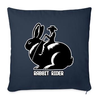Rabbit Rider (Text hell - mit Kontur, 3-farbig) - Sofakissenbezug 45 x 45 cm - Navy - Vorne