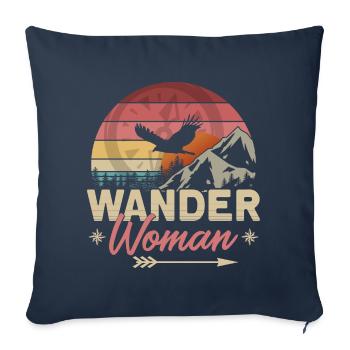 Hiking Woman - Sofa pillowcase 17,3'' x 17,3'' (45 x 45 cm) - navy - Front