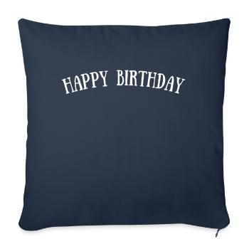 Bon anniversaire - Housse de coussin décorative 45 x 45 cm - bleu marine - Devant