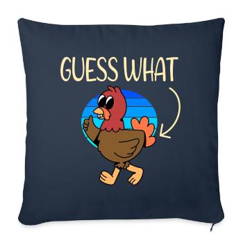 Devinez quel poulet - Housse de coussin décorative 45 x 45 cm - bleu marine - Devant