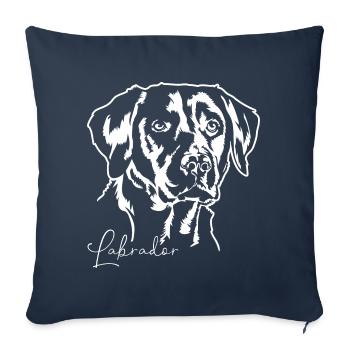 LABRADOR RETRIEVER Chiens Chien Labbi Wilsigns - Housse de coussin décorative 45 x 45 cm - bleu marine - Devant