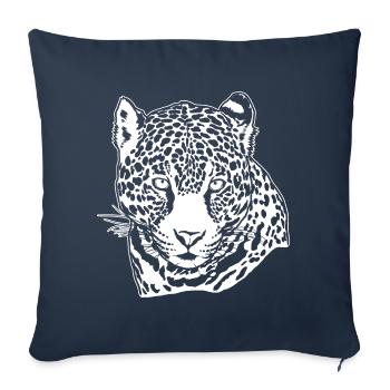 Jaguar Face Graphique Cool Big Cat Wild Animal Lover - Housse de coussin décorative 45 x 45 cm - bleu marine - Devant