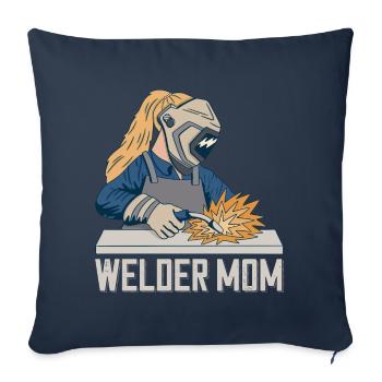 Welder Mama for welders and - Sofa pillowcase 17,3'' x 17,3'' (45 x 45 cm) - navy - Front