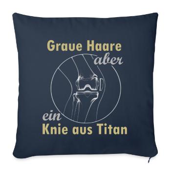 Knie aus Titan - Sofakissenbezug 45 x 45 cm - Navy - Vorne