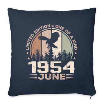 Incomparable depuis juin 1954, 70e Anniversaire - Housse de coussin décorative 45 x 45 cm - bleu marine - Devant