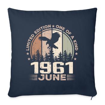 Incomparable depuis juin 1961, 63e Anniversaire - Housse de coussin décorative 45 x 45 cm - bleu marine - Devant