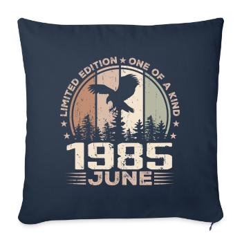 Incomparable depuis juin 1985, 39e Anniversaire - Housse de coussin décorative 45 x 45 cm - bleu marine - Devant