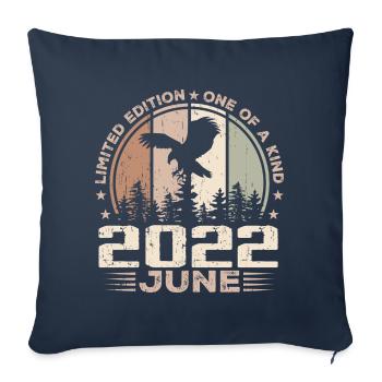 Incomparable depuis juin 2022, 2e Anniversaire - Housse de coussin décorative 45 x 45 cm - bleu marine - Devant