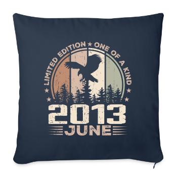 Incomparable depuis juin 2013, 11e Anniversaire - Housse de coussin décorative 45 x 45 cm - bleu marine - Devant