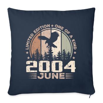 Incomparable depuis juin 2004, 20e Anniversaire - Housse de coussin décorative 45 x 45 cm - bleu marine - Devant