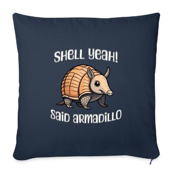 Coquillage oui dit tatou - Housse de coussin décorative 45 x 45 cm - bleu marine - Devant