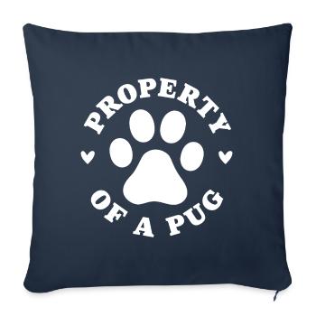 Eigentum eines Mops - Sofakissenbezug 45 x 45 cm - Navy - Vorne