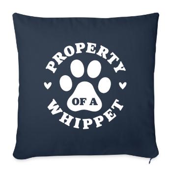 Property of a Whippet - Sofa pillowcase 17,3'' x 17,3'' (45 x 45 cm) - navy - Front