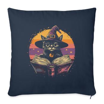 Cute Cat Witch Halloween - Sofa pillowcase 17,3'' x 17,3'' (45 x 45 cm) - navy - Front