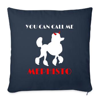 Poodle Mephisto Faust Goethe Saying - Sofa pillowcase 17,3'' x 17,3'' (45 x 45 cm) - navy - Front
