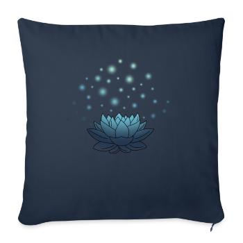 Lotus magic (blue) - Sofa pillowcase 17,3'' x 17,3'' (45 x 45 cm) - navy - Front