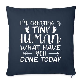 Je fais un bébé - Housse de coussin décorative 45 x 45 cm - bleu marine - Devant