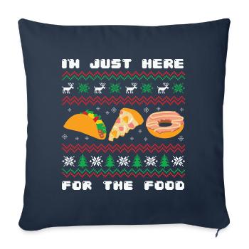 Ugly Christmas Sweater Here For Food - Sofa pillowcase 17,3'' x 17,3'' (45 x 45 cm) - navy - Front