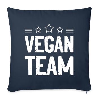 Équipe végétalienne - Housse de coussin décorative 45 x 45 cm - bleu marine - Devant