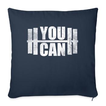 You Can Muskel Shirt Geschenk GYM Hanteln - Sofakissenbezug 45 x 45 cm - Navy - Vorne