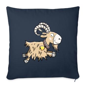 Sprunghafte Ziege I Widder I Ziegenbock Geschenk - Sofakissenbezug 45 x 45 cm - Navy - Vorne