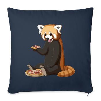 Roter Panda isst Pizza - Sofakissenbezug 45 x 45 cm - Navy - Vorne