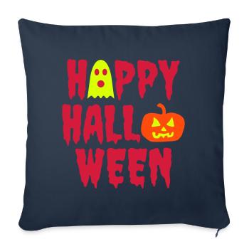 Happy halloween (Geist, Halloweenkürbis) - Sofakissenbezug 45 x 45 cm - Navy - Vorne