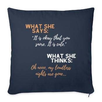 Vous: Ronfler l’homme est terrible - Housse de coussin décorative 45 x 45 cm - bleu marine - Devant