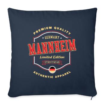 Mannheim Deutschland Stadt Schrift Vintage Retro - Sofakissenbezug 45 x 45 cm - Navy - Vorne