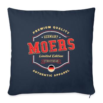 Moers Allemagne City Font Vintage Rétro - Housse de coussin décorative 45 x 45 cm - bleu marine - Devant
