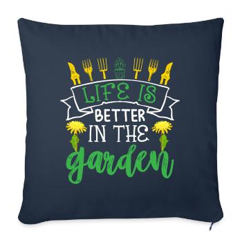 Gardener in the garden Hobby gardener cares for plants - Sofa pillowcase 17,3'' x 17,3'' (45 x 45 cm) - navy - Front
