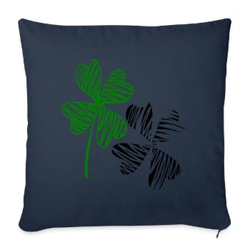 Shamrocks, happiness - Sofa pillowcase 17,3'' x 17,3'' (45 x 45 cm) - navy - Front