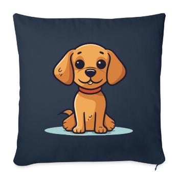 Conception de chien mignon pour les propriétaires de chiens - Housse de coussin décorative 45 x 45 cm - bleu marine - Devant