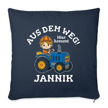 Jannik Vorname Traktor - Sofakissenbezug 45 x 45 cm - Navy - Vorne