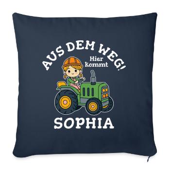 Sophia Name Traktor - Sofakissenbezug 45 x 45 cm - Navy - Vorne