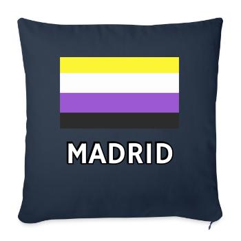 Drapeau de la fierté non binaire Madrid - Housse de coussin décorative 45 x 45 cm - bleu marine - Devant