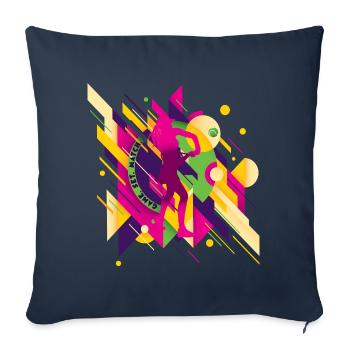 Buntes Tennis trifft Abstrakte Kunst 🎾 Sport - Sofakissenbezug 45 x 45 cm - Navy - Vorne