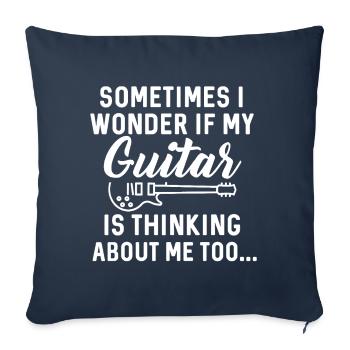 My Guitar Is Thinking About Me - Sofa pillowcase 17,3'' x 17,3'' (45 x 45 cm) - navy - Front